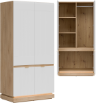 Szafa pokojowa uchylna na ubrania Dąb Cremona Biały MILTON ML08