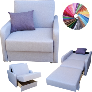 Sofa Amerykanka Fotel Rozkładany Jednoosobowy do Spania Kanapa Angela I 80