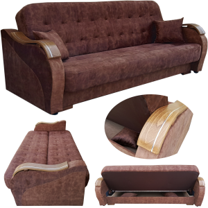 Wersalka rozkladana z ozdobnymi bokami Sofa trzyosobowa Dakota Classic