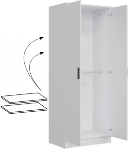 Dodatkowe półki wewnętrzne do szafy MT01 (2 sztuki) białe MONTANA MT05