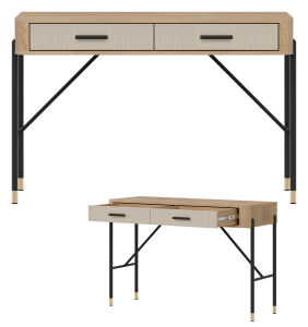 Toaletka z szufladami Biurko Stolik 120 cm Dąb Kaszmir Czarny DANTE DT19