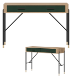 Toaletka z szufladami Biurko Stolik 120 cm Dąb Zielony Czarny DANTE DT19