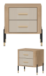 Szafka nocna z szufladami Stolik do sypialni Dąb Kaszmir Złoty DANTE DT21