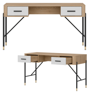 Biurko z szufladami Stolik do pokoju 140 cm Dąb Biały Czarny DANTE DT23