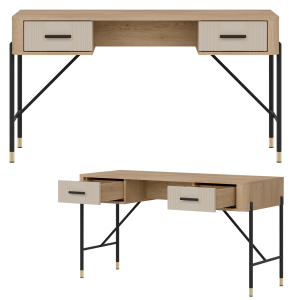 Biurko z szufladami Stolik do pokoju 140 cm Dąb Kaszmir Czarny DANTE DT23