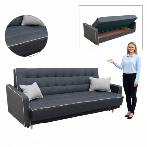 Wersalka rozkładana z bokami i ozdobną lamówką Bonell Sofa Kanapa Patrycja