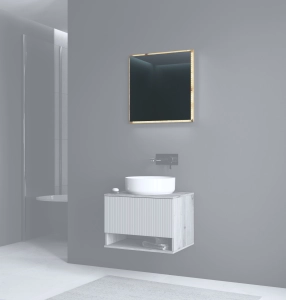 Lustro 60 cm + LED dąb artisan