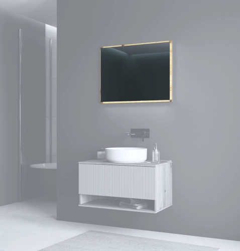 Lustro 80 cm + LED dąb artisan_0