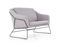 SOFT 2 XL fotel wypoczynkowy podwójny czarny stelaż, jasny popiel (1p=1szt)