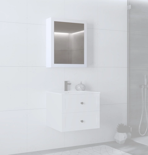 Szafka lustrzana 70x60/1D (MDF ramiak) biały_0