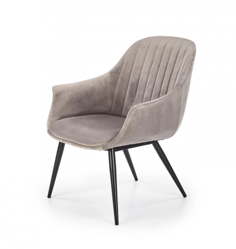 ELEGANCE fotel wypoczynkowy tapicerka - popielaty, nogi - czarny (1p=1szt)