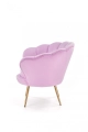 AMORINO fotel wypoczynkowy fioletowy, nogi - złote