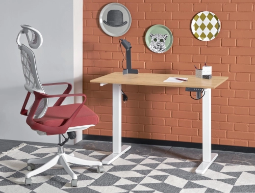 B53 biurko biurko z funkcją regulacji wysokości, dąb artisan / biały (2p=1szt)_0