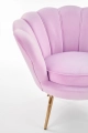 AMORINO fotel wypoczynkowy fioletowy, nogi - złote