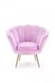 AMORINO fotel wypoczynkowy fioletowy, nogi - złote
