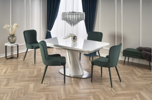 ODENSE stół rozkładany blat - biały podstawa - biały